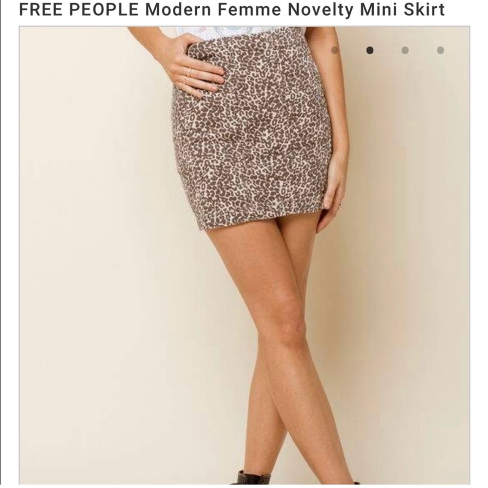 Free People Animal Print Mini Skirt